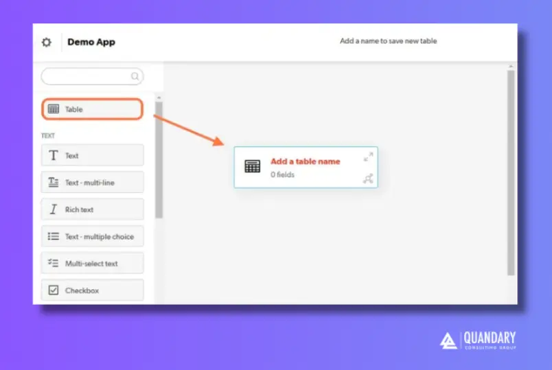Quickbase Table Element | Quandary Consulting Group