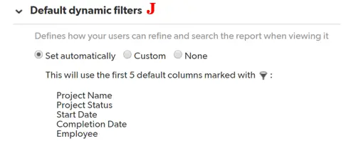 Default Dynamic Filters