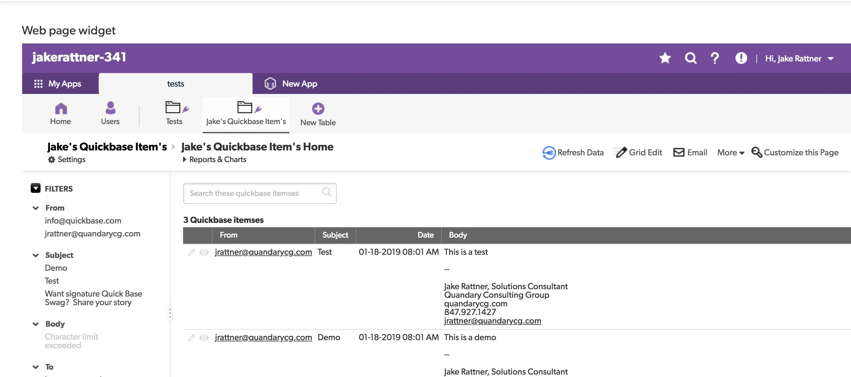 a screenshot of a web page with a purple background