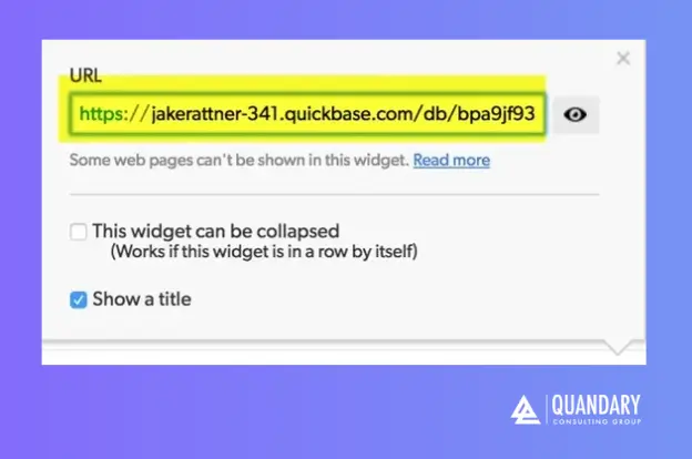 Embedding an iFrame in Quickbase | Quandary Consulting Group