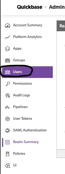 a screenshot of a web page with the quickbase button highlighted