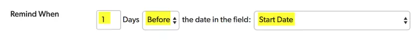 Remind when