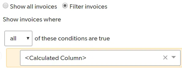 Filter invoices