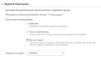 a screen shot of a web page with the report section highlighted