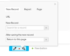 a screen shot of the new record page