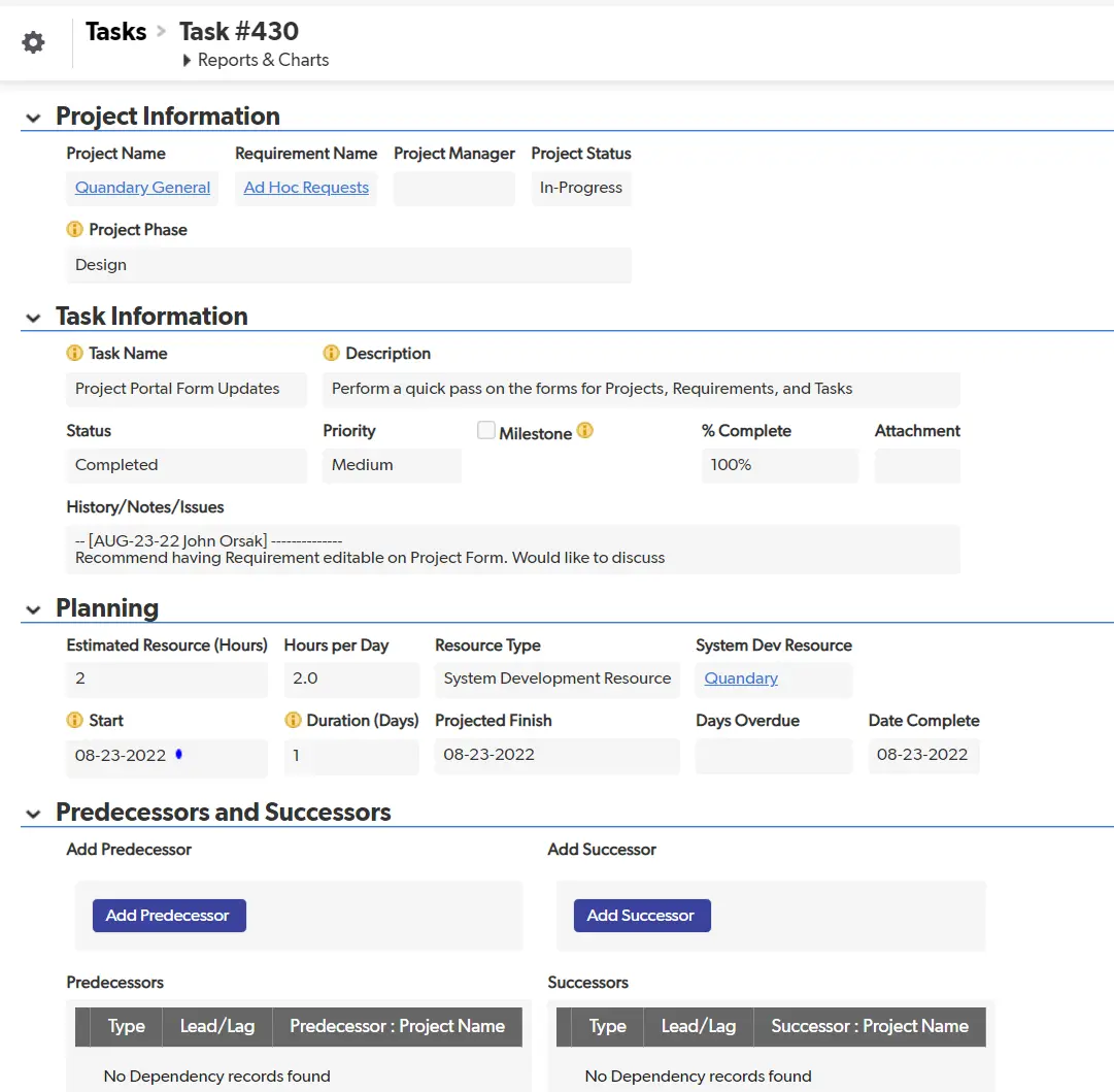 Acceptable Quickbase Form