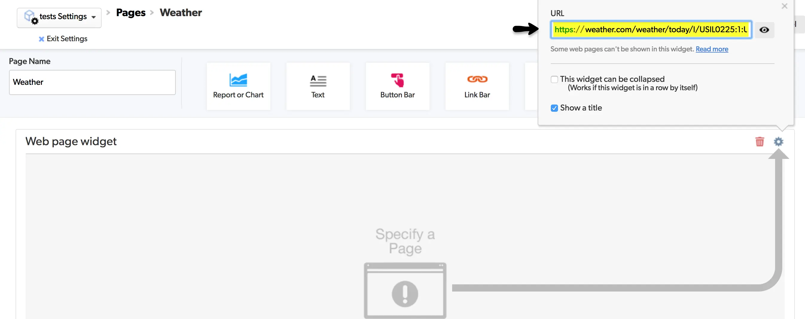 a screenshot of a web page with a button highlighted