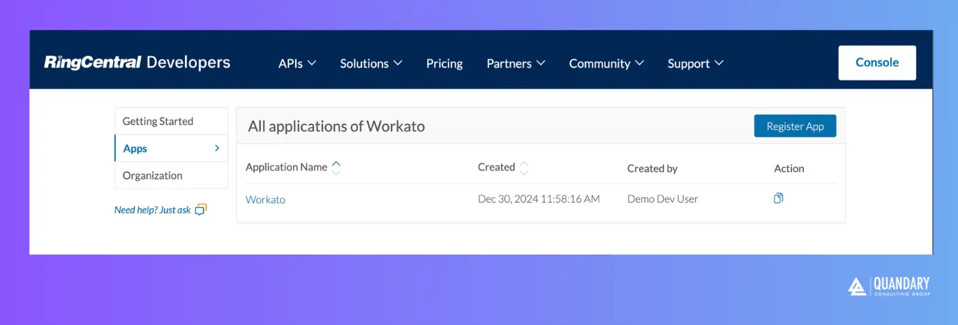 How to connect RingCentral with Workato | Quandary Consulting Group