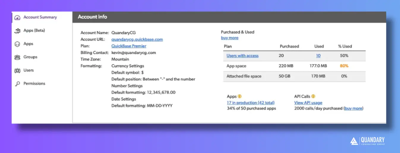 Managing your Quickbase Realm | Quandary Consulting Group