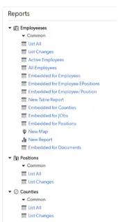 a screenshot of a computer screen with a list of employees