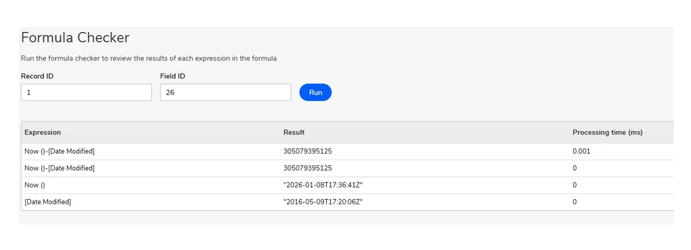 Quickbase Formula Checker