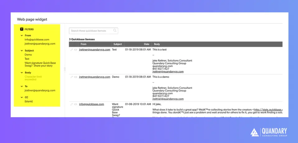 Embedding an iFrame in Quickbase | Quandary Consulting Group