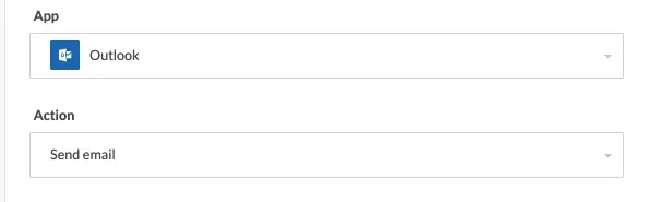 a screenshot of a cell phone with the outlook option highlighted