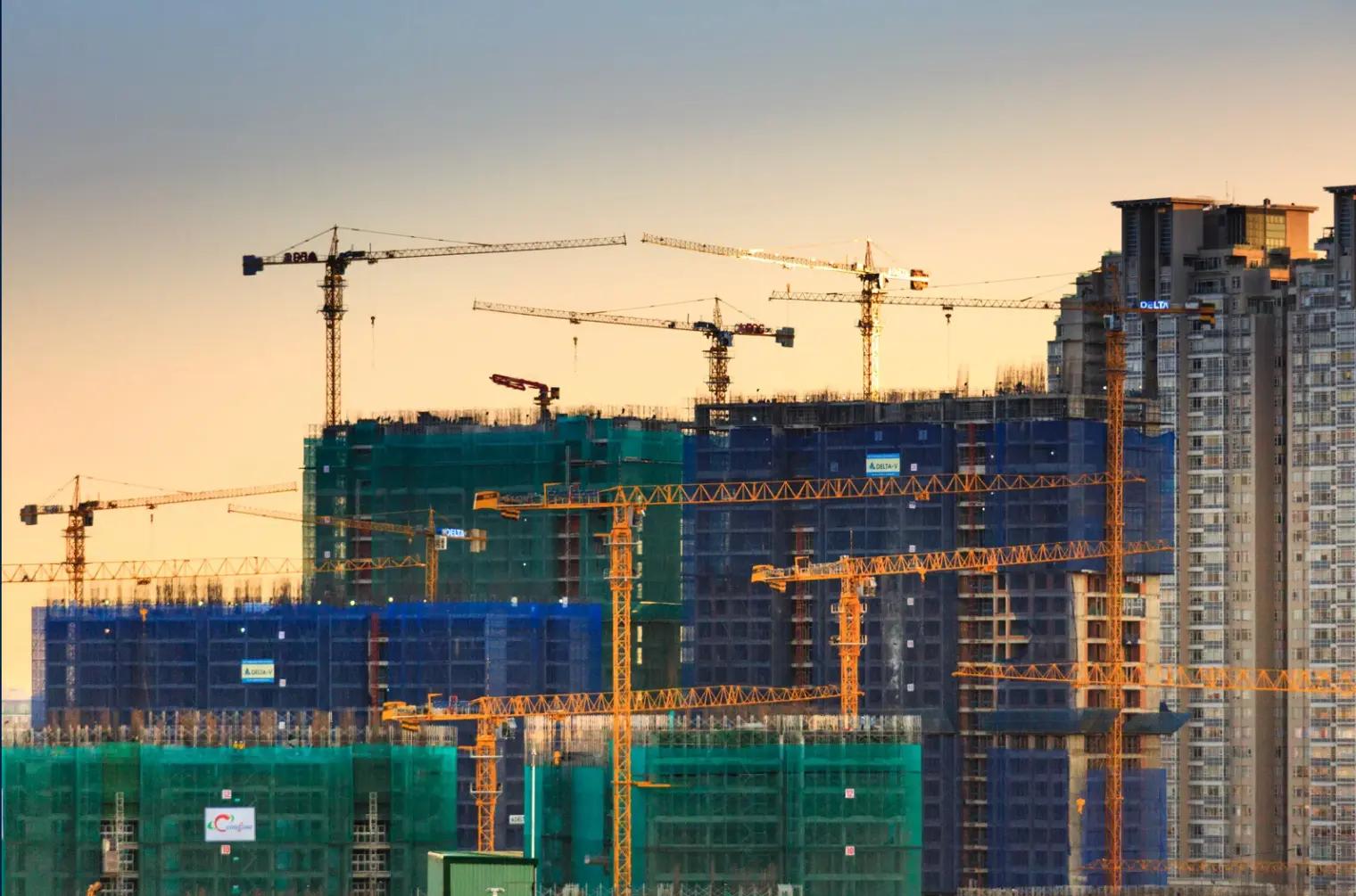 Cranes on a construction site
