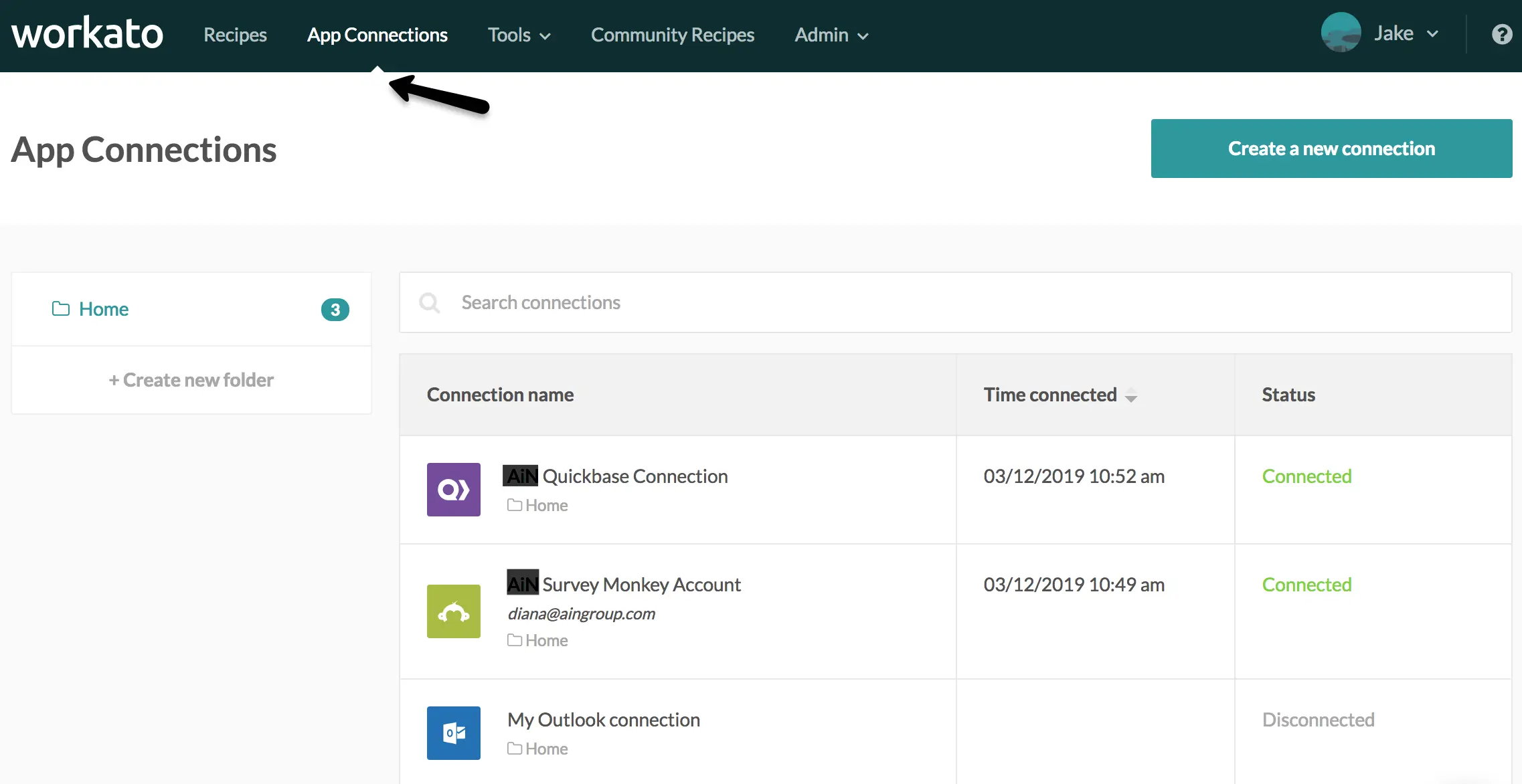 a screenshot of a web page with the app connections highlighted