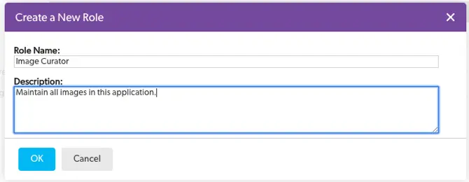 the create a new role button in magel