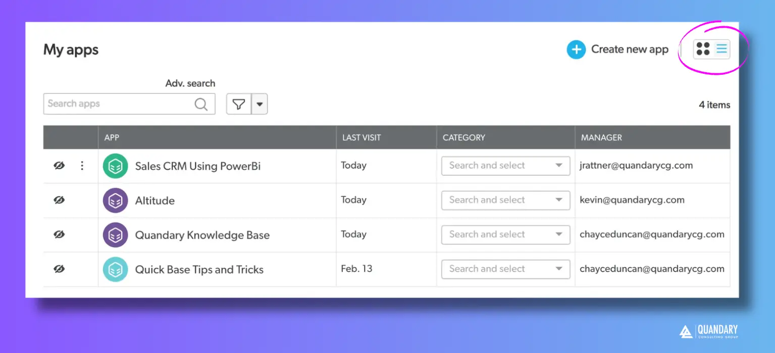 How to adjust to LIST VIEW | Quandary Consulting Group