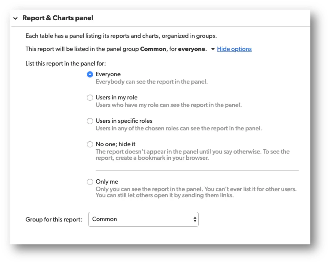 a screen shot of the report section of a website