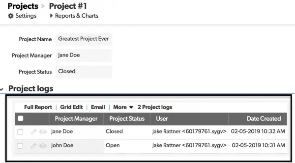 Project logs