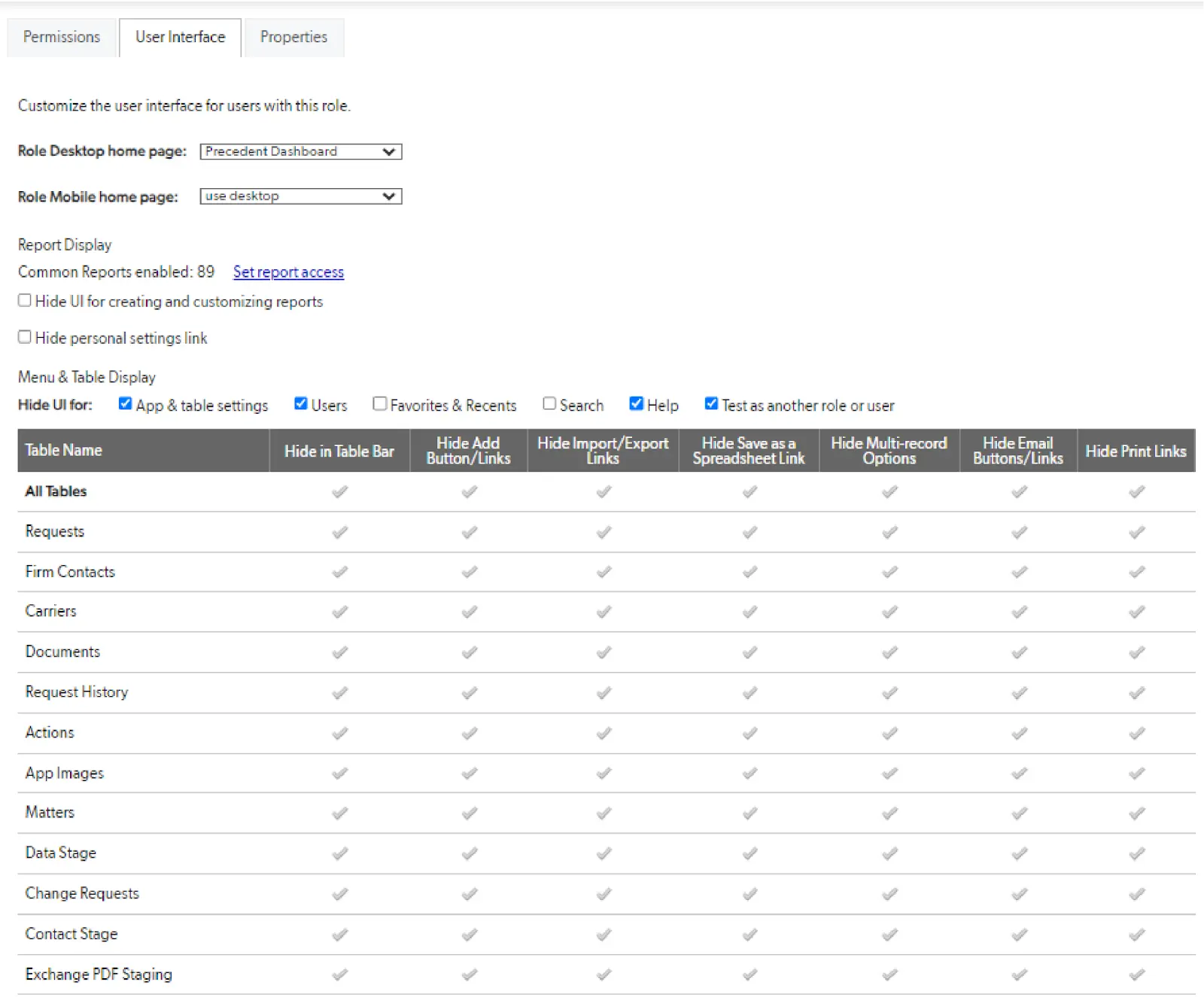 a screenshot of a table with a number of items on it