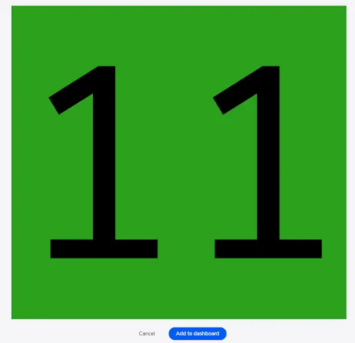 a green screen with a black number one on it