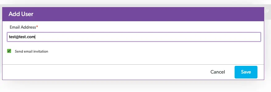 a screen shot of a web page with the add user button highlighted