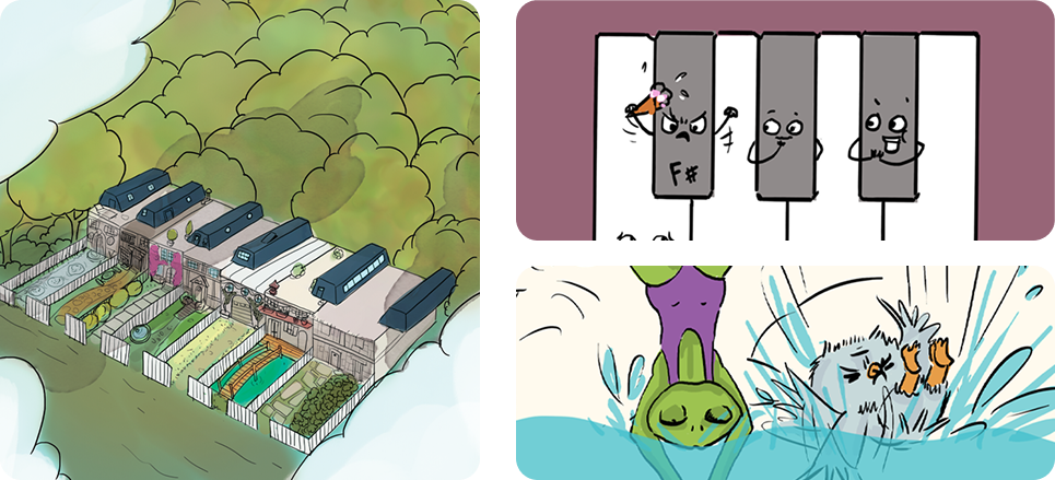 Eksempelbilleder fra animationerne