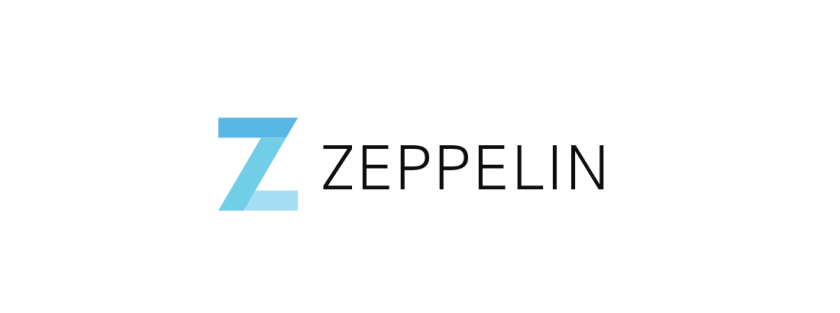 Zeppelin logo with blue Z and black text on white background