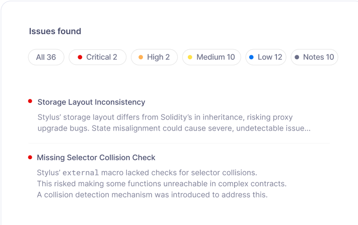 Stylus Rust SDK audit report cover
