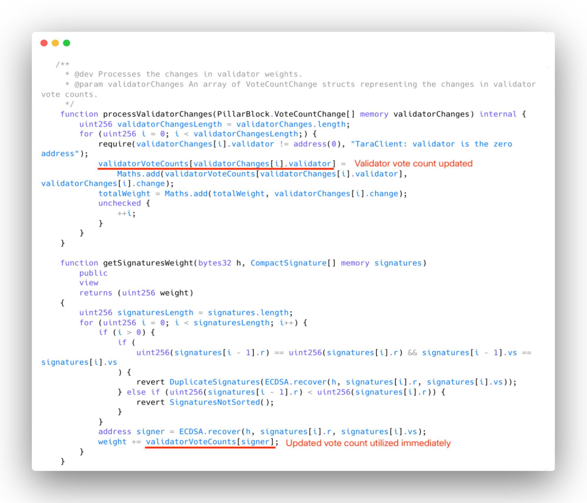 taraXa-processValidatorChanges