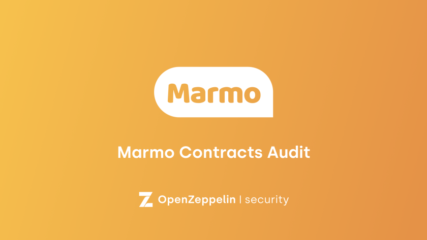 Marmo Contracts Audit by OpenZeppelin security on golden gradient background