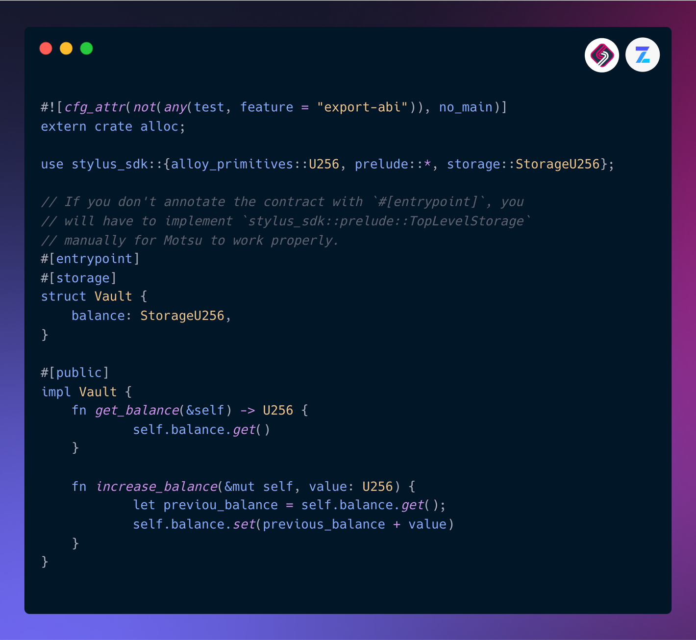 Arbitrum Stylus OpenZeppelin Motsu Code Snippet 2