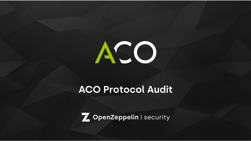 ACO Protocol Audit logo with OpenZeppelin security branding on dark geometric background.