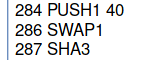 Assembly code showing three instruction lines with memory addresses and operation mnemonics.