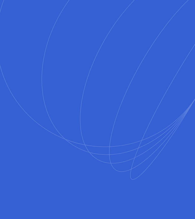 Blue tile with sweeping orbital line art