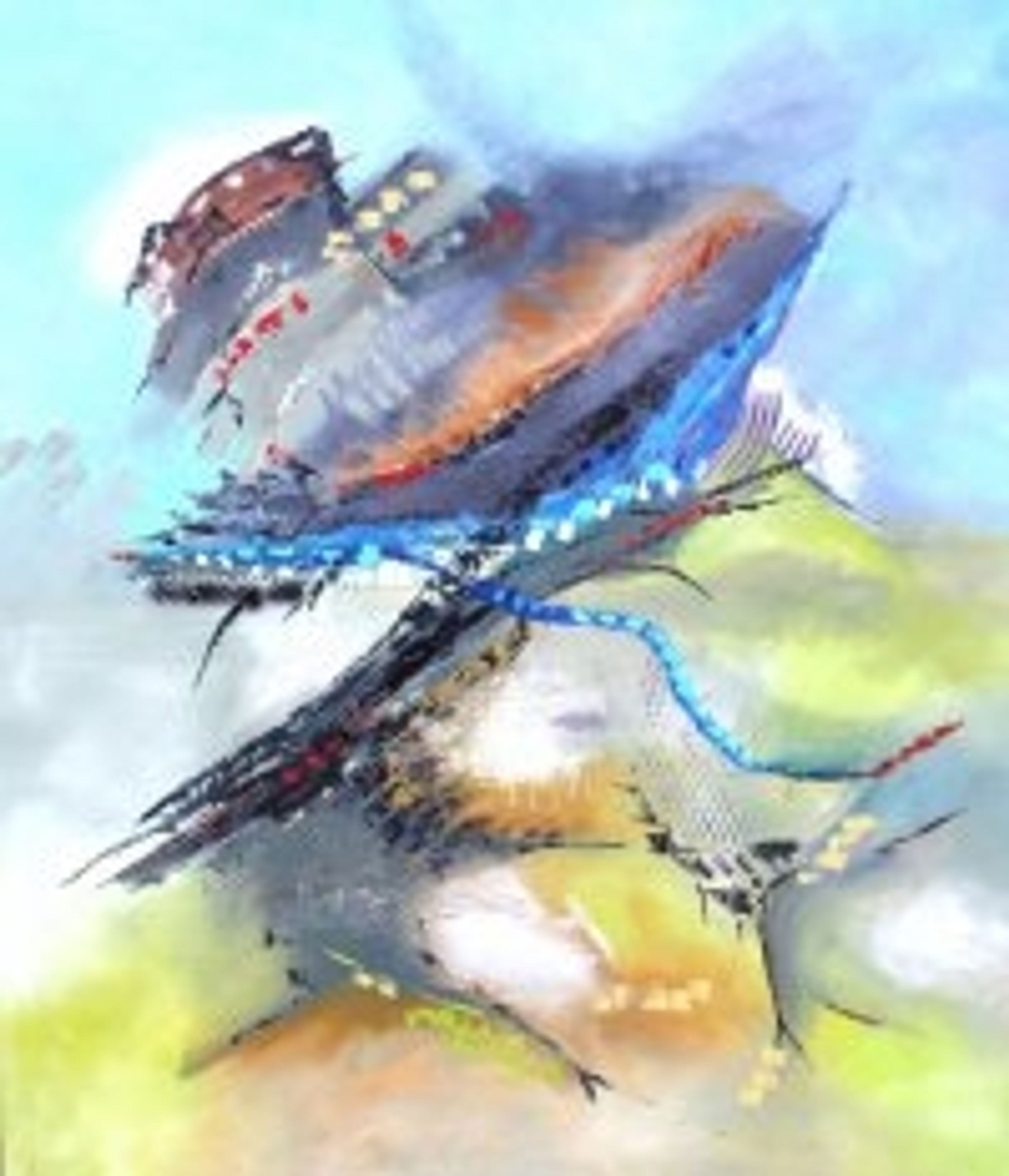 Ocean    (tryk på lærred og nummeret) - org. oliemaleri er solgt – painting by Bent Eggert Sørensen