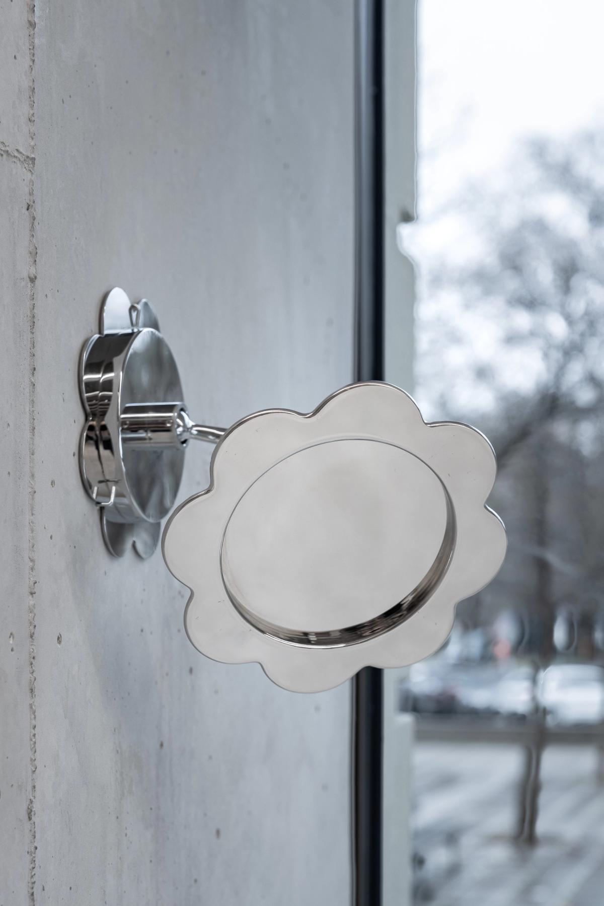 Dorota Gawęda and Eglė Kulbokaitė, Yield (twinning), 2025. Stainless steel cast from a found object. Ed. 15 + 2 AP