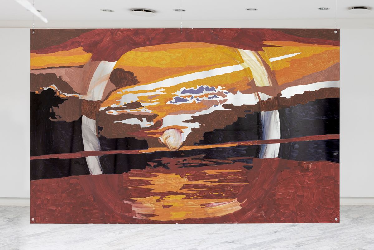Lito Kattou, Sunset VI, 2022, 200 x 121.5 cm, aluminum, acrylic