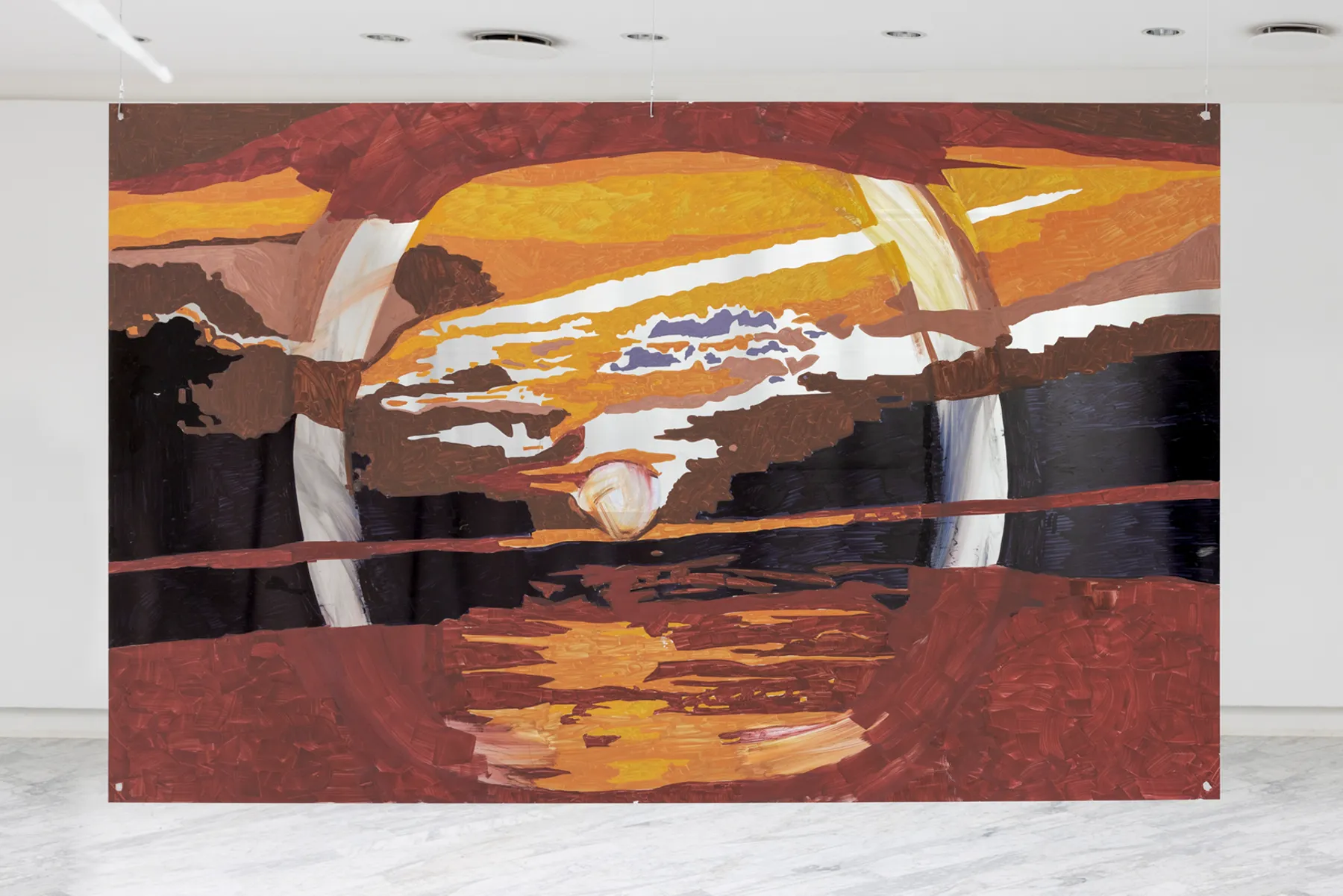 Lito Kattou, Sunset VI, 2022, 200 x 121.5 cm, aluminum, acrylic