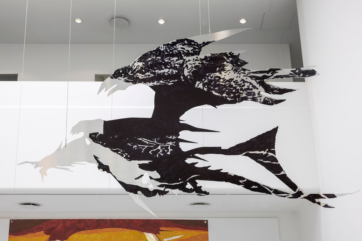 Lito Kattou, Dragon IV, 2022, 195 x 116 cm, aluminum, acrylic