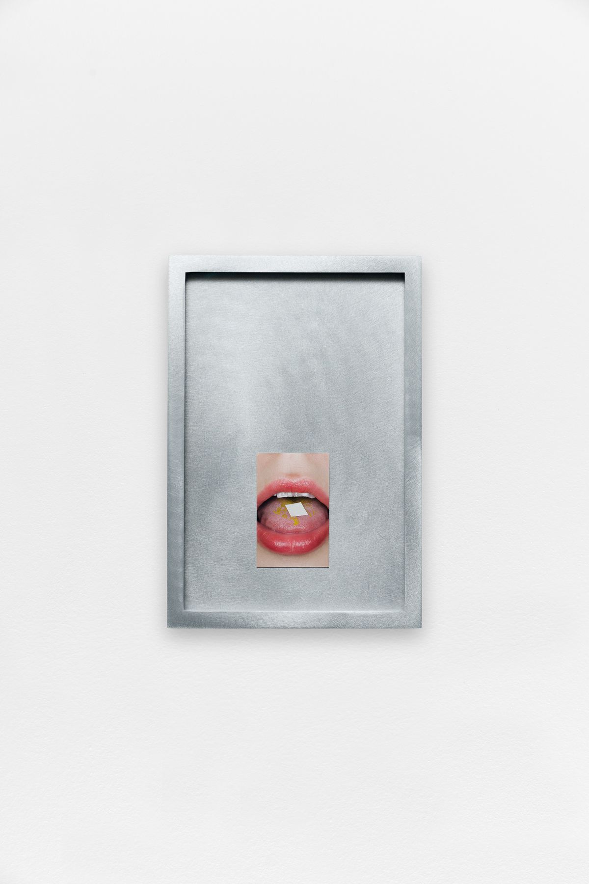 Jenna Sutela, Many-Headed Reading, 2022. Inkjet print mounted on aluminium, aluminium frame. 22 x 15 x 3 cm. Ed. 5 + 1 AP.