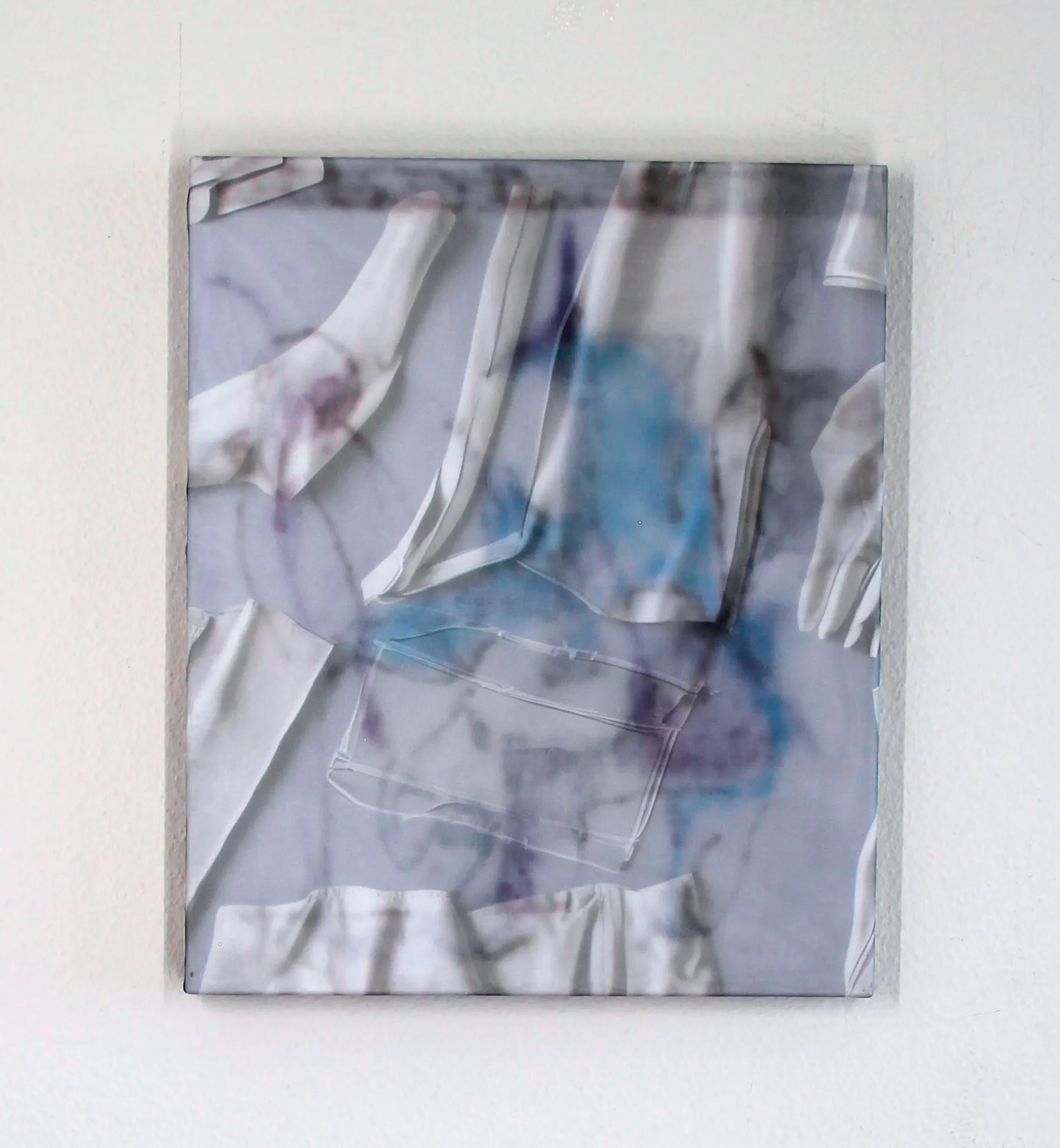 Dorota Gawęda and Eglė Kulbokaitė, Ectoplasm (695Z), 2025. Mixed media on linen. 50 x 60 x 4.5 cm.
