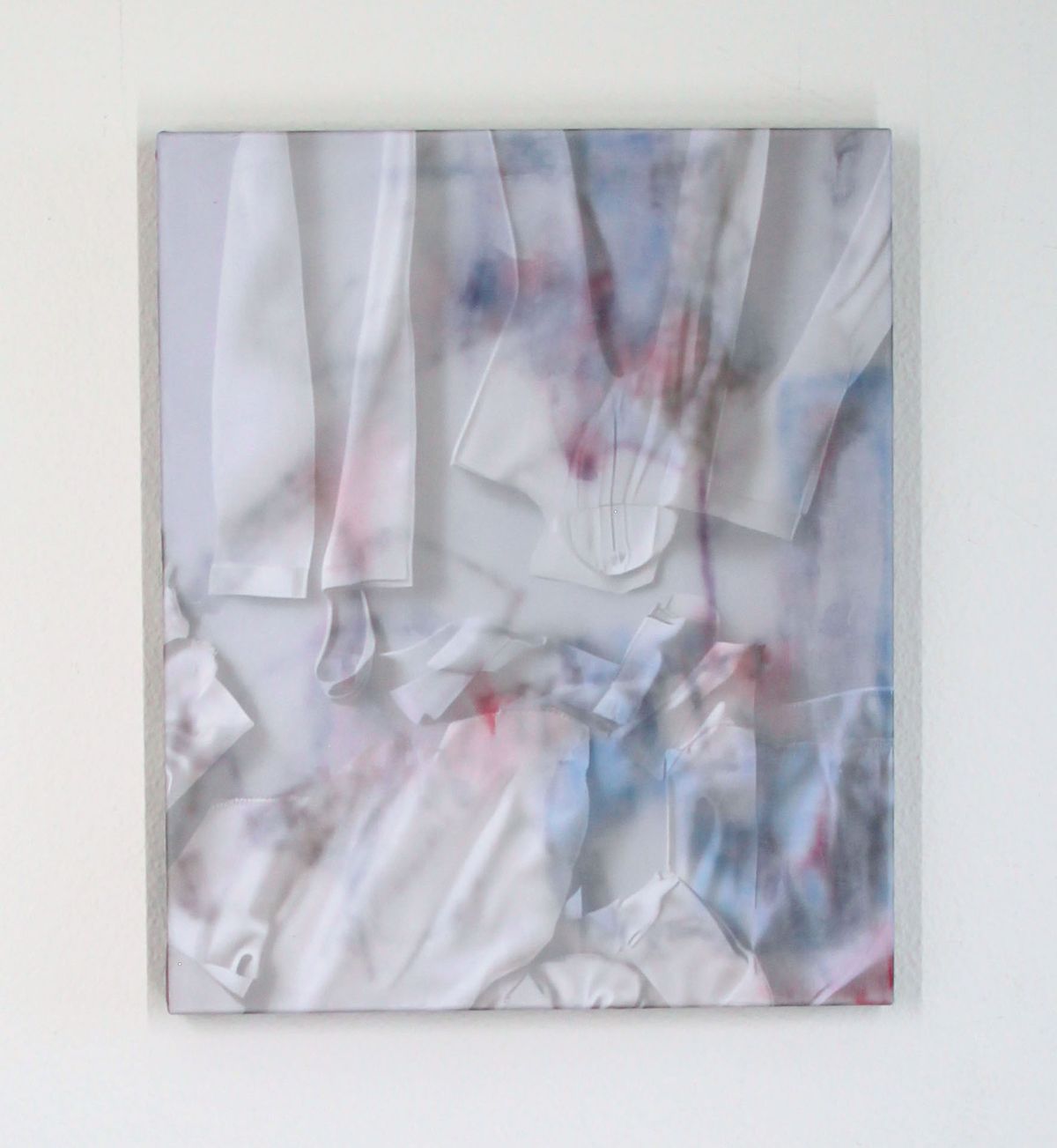 Dorota Gawęda and Eglė Kulbokaitė, Ectoplasm (895Z), 2025. Mixed media on linen. 50 x 60 x 4.5 cm.