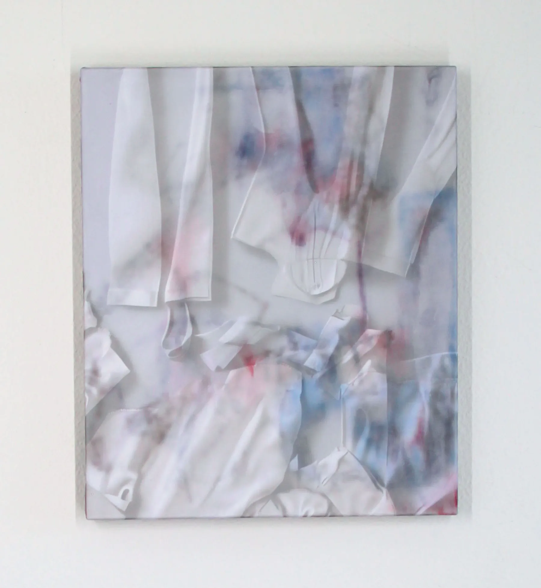 Dorota Gawęda and Eglė Kulbokaitė, Ectoplasm (895Z), 2025. Mixed media on linen. 50 x 60 x 4.5 cm.