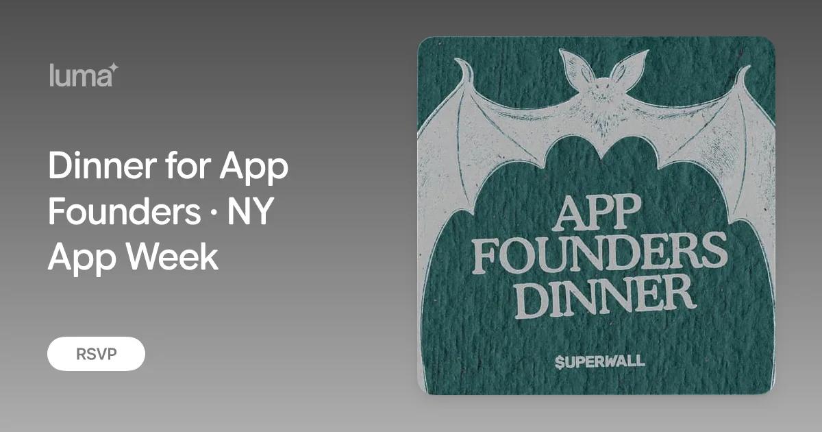 Dinner for App Founders event artwork from Superwall