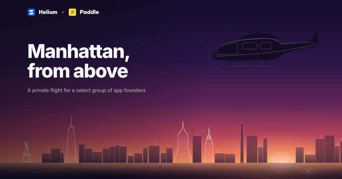 Manhattan from above helicopter tour artwork from Helium and Paddle