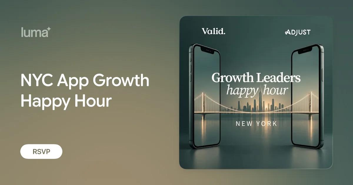 NYC App Growth Happy Hour artwork from Valid and Adjust