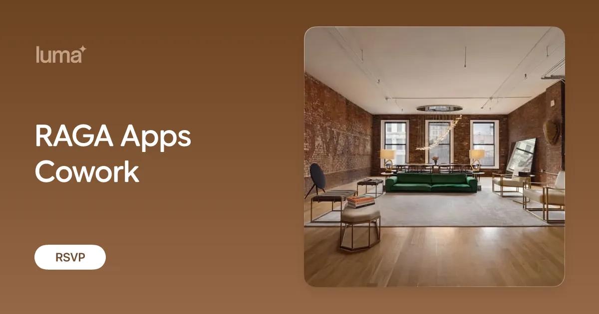 RAGA Apps Cowork event artwork featuring a bright New York loft