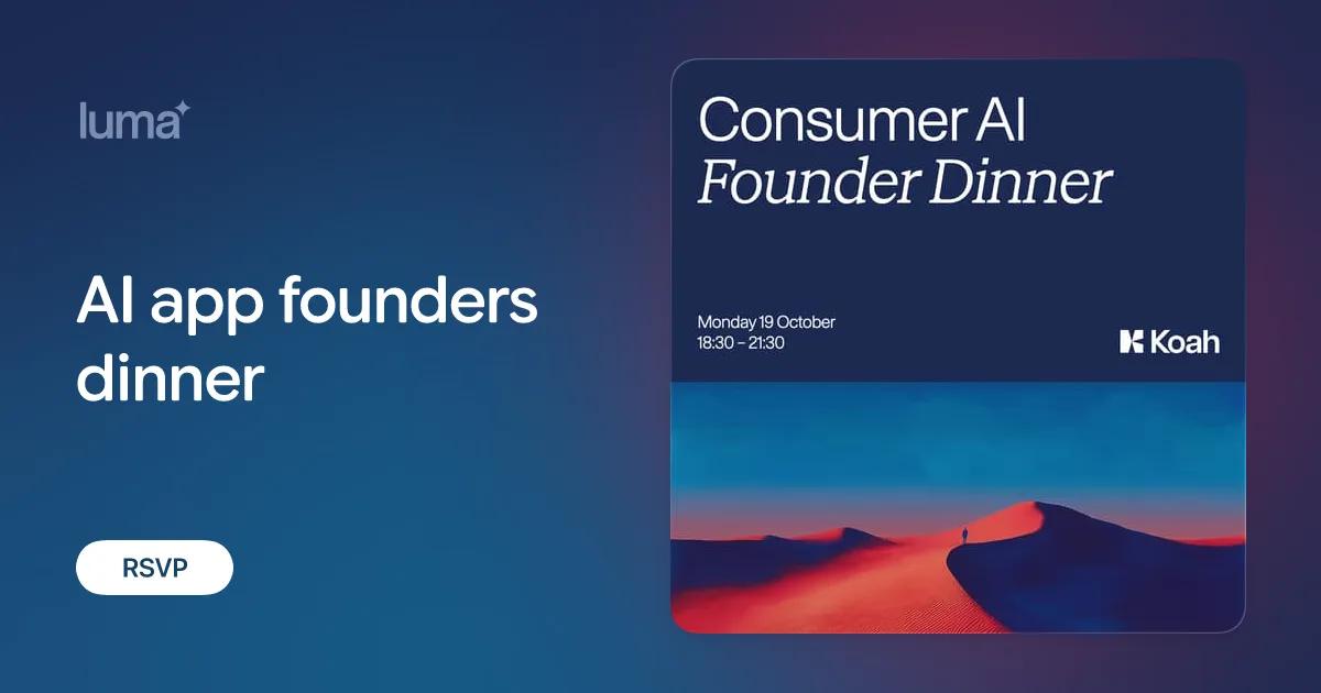 AI app founders dinner event artwork from Koah