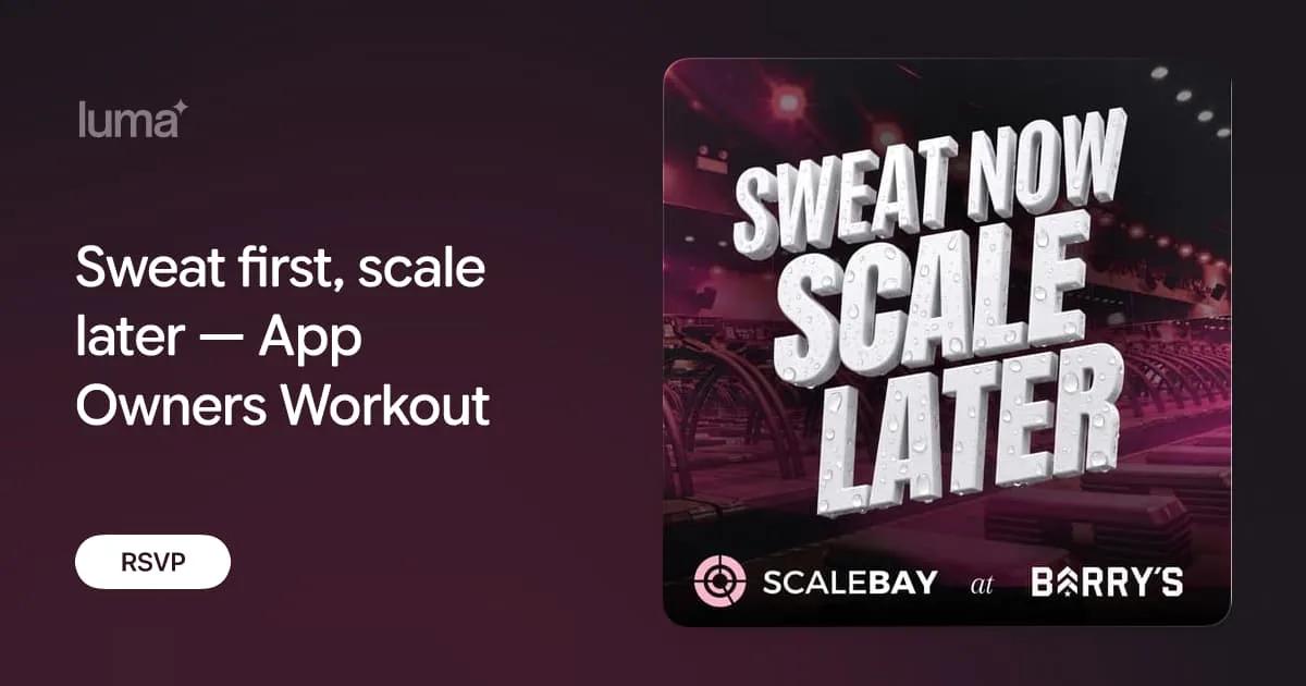 App Owners Workout event artwork from Scalebay and Barry's